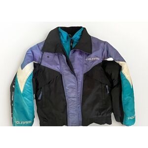 Polaris Snowmobile Jacket Insulated Purple Black Women XL Winter Coat USA 90's